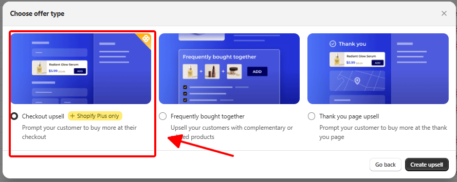 Checkout upsell by BOGOS
