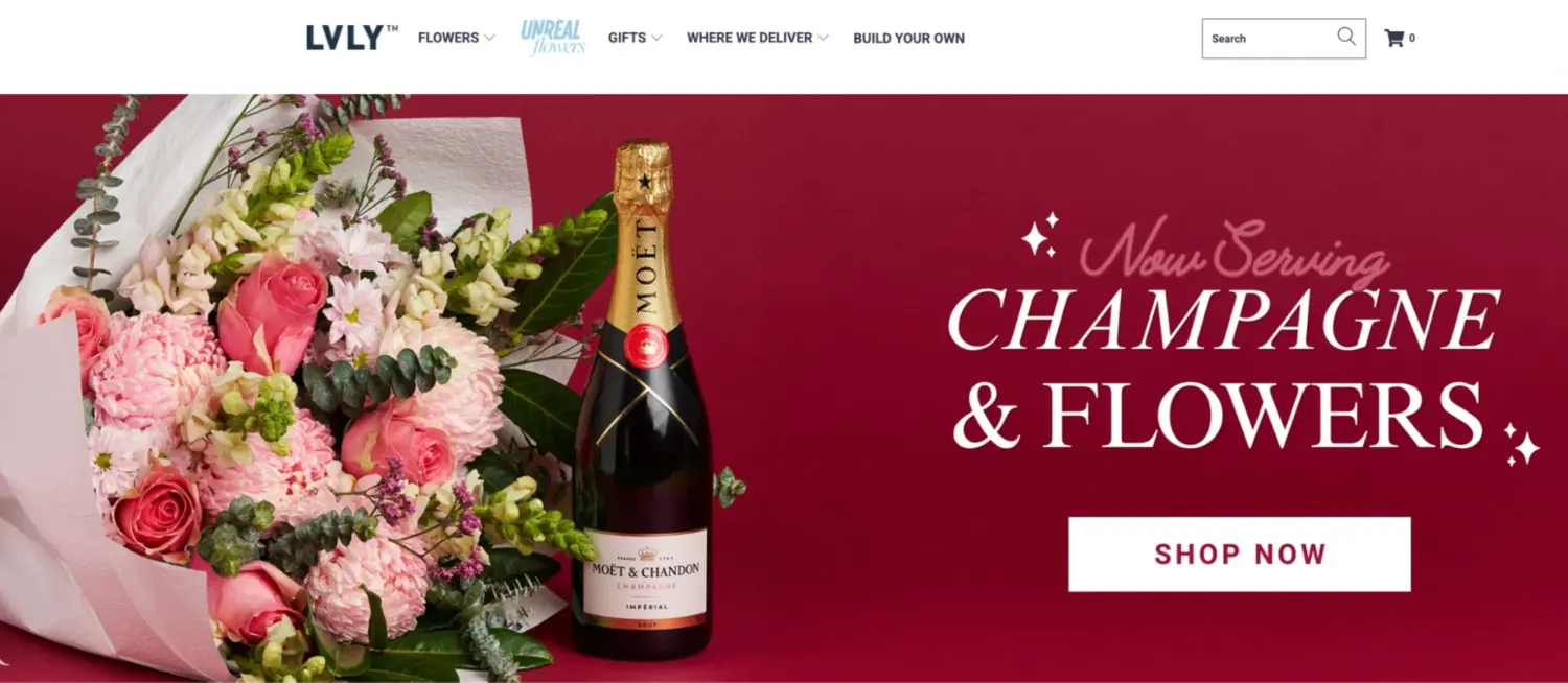 Lvly Champagne And Flowers Gift Bundle