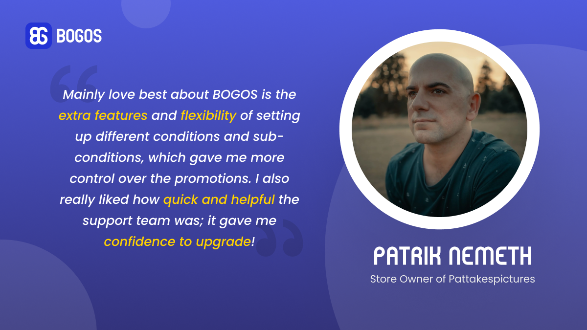 Patrik Comliments On Bogos Leading Shopify Promotion App