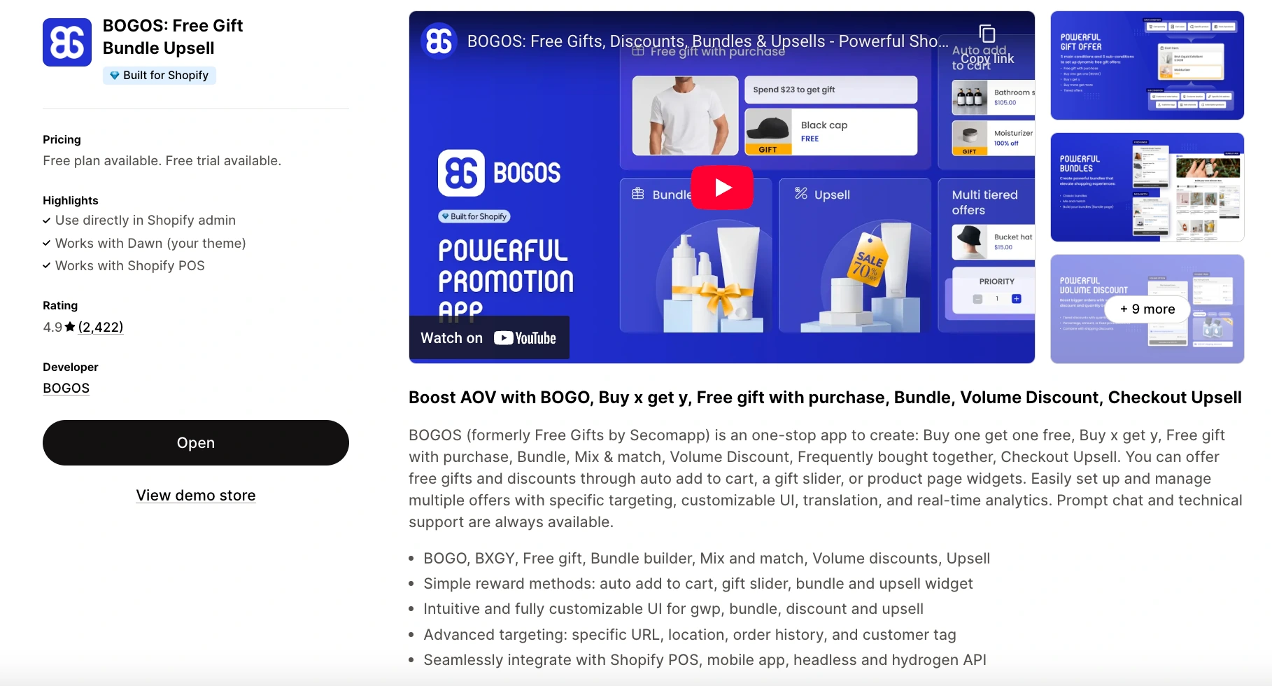 Bogos App Listing For Gifts Bundles And Upsells