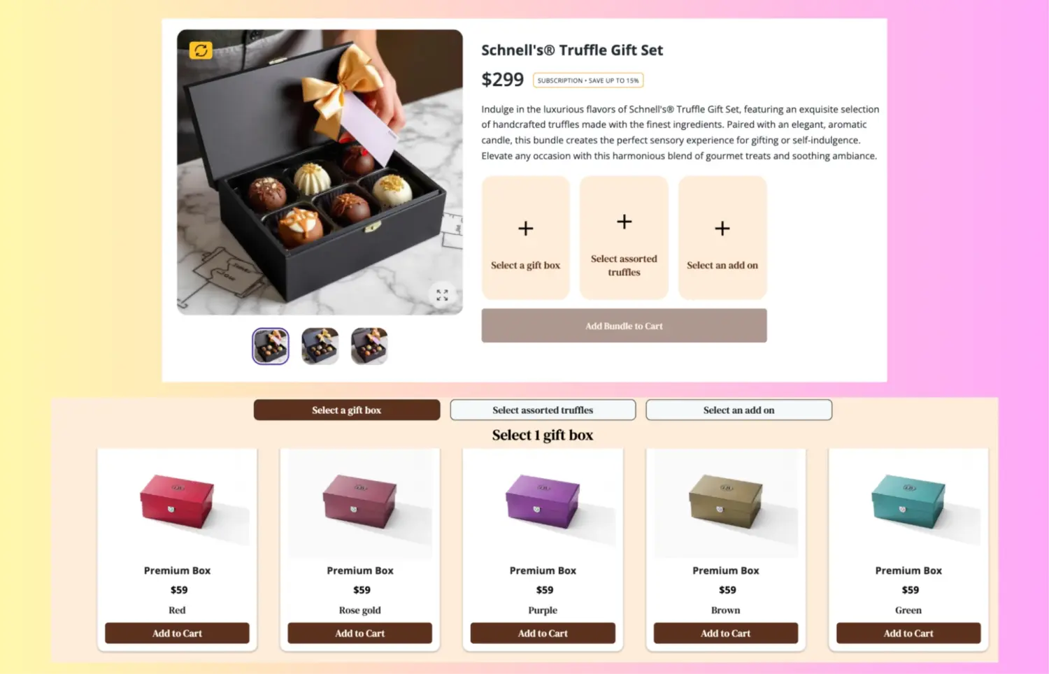 Bundle Page Choose Gift Box Truffles And Add On