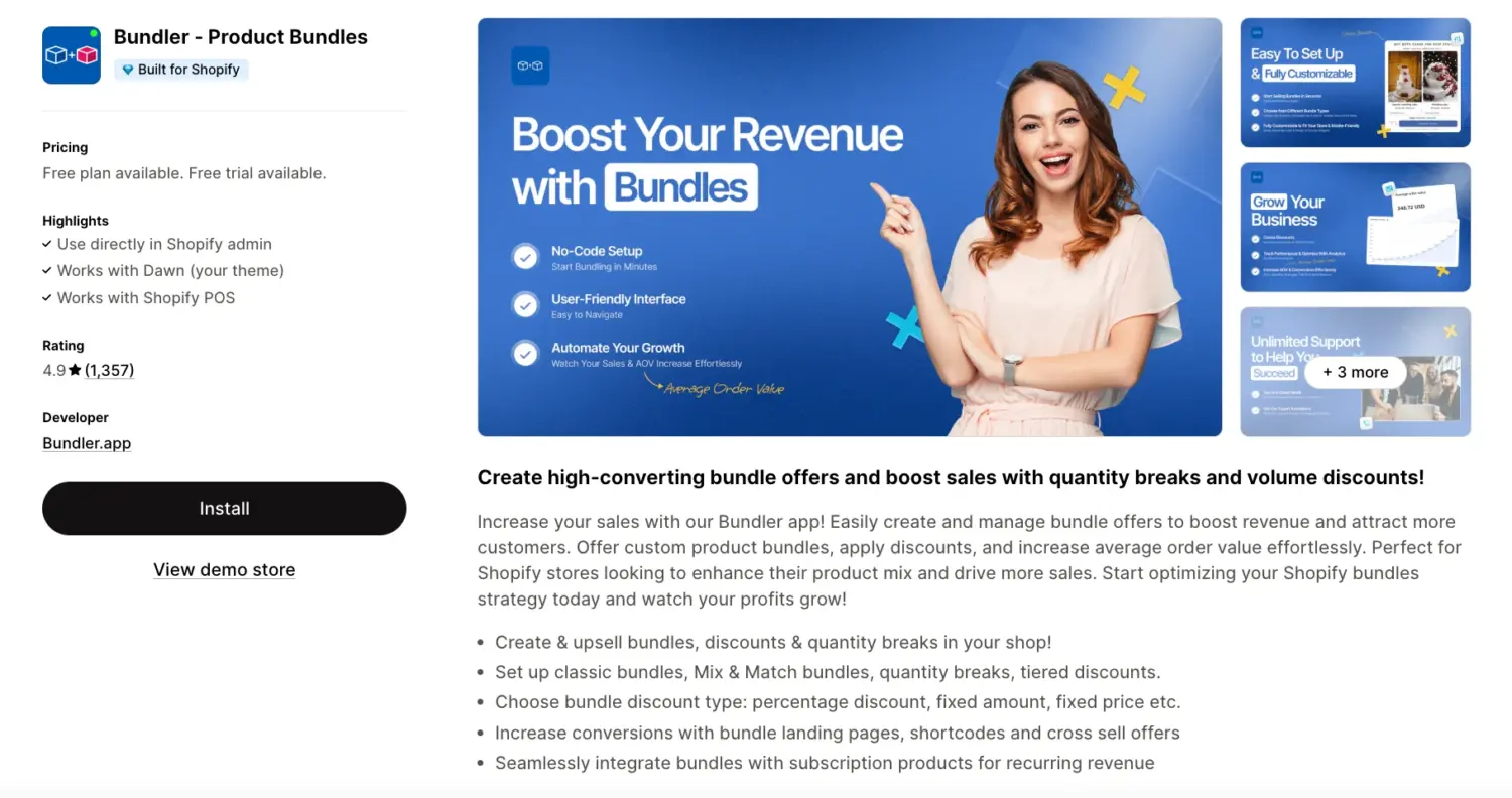 Bundler App Listing Showcasing Mix And Match Bundles