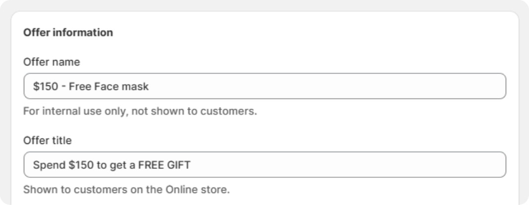 bogos Offer Name Field for Internal Purpose