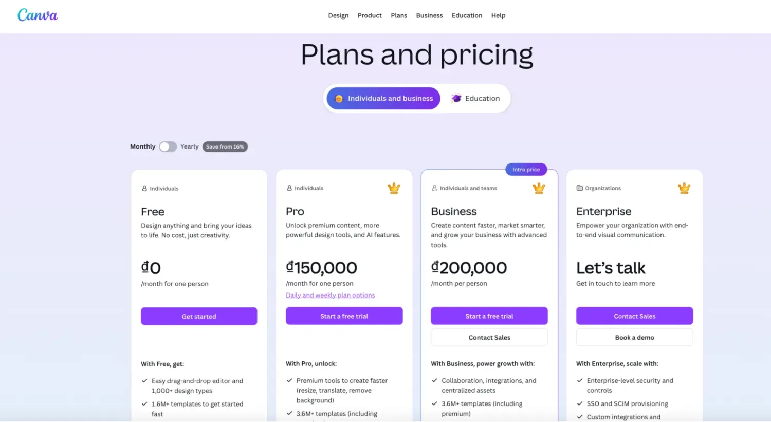 Canva Subscription Plans And Pricing Grid