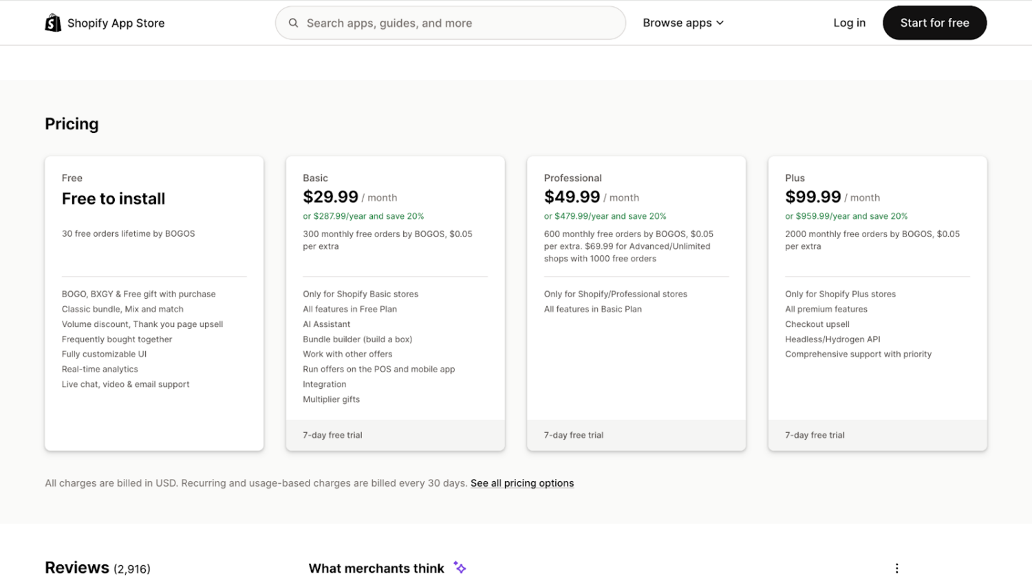 BOGOS tiered pricing

