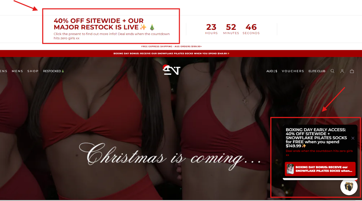 The offer was highlighted through a hero banner and BOGOS today offer feature on the website