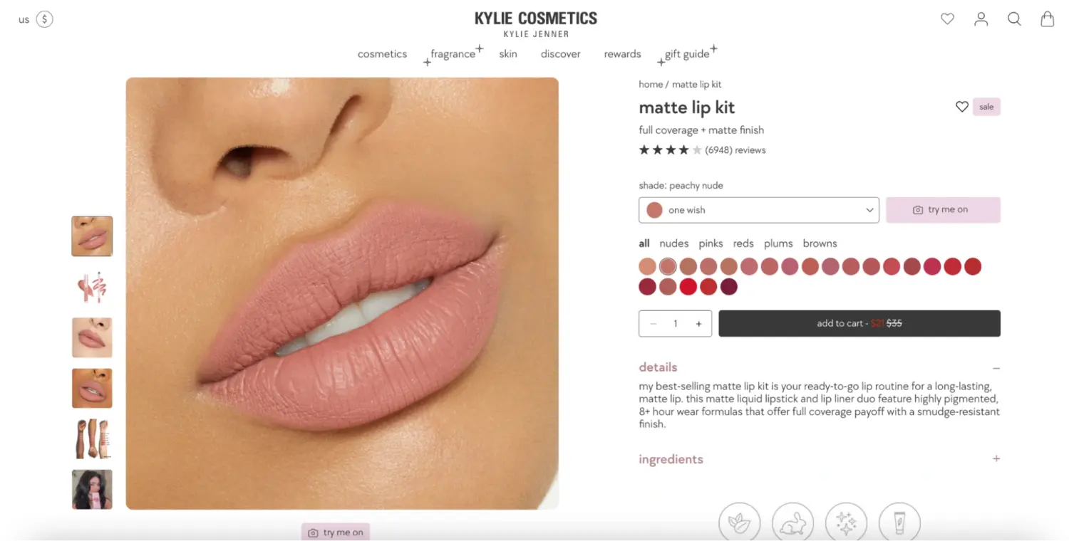 Kylie Cosmetics Lip Kit Mixed Bundling Example