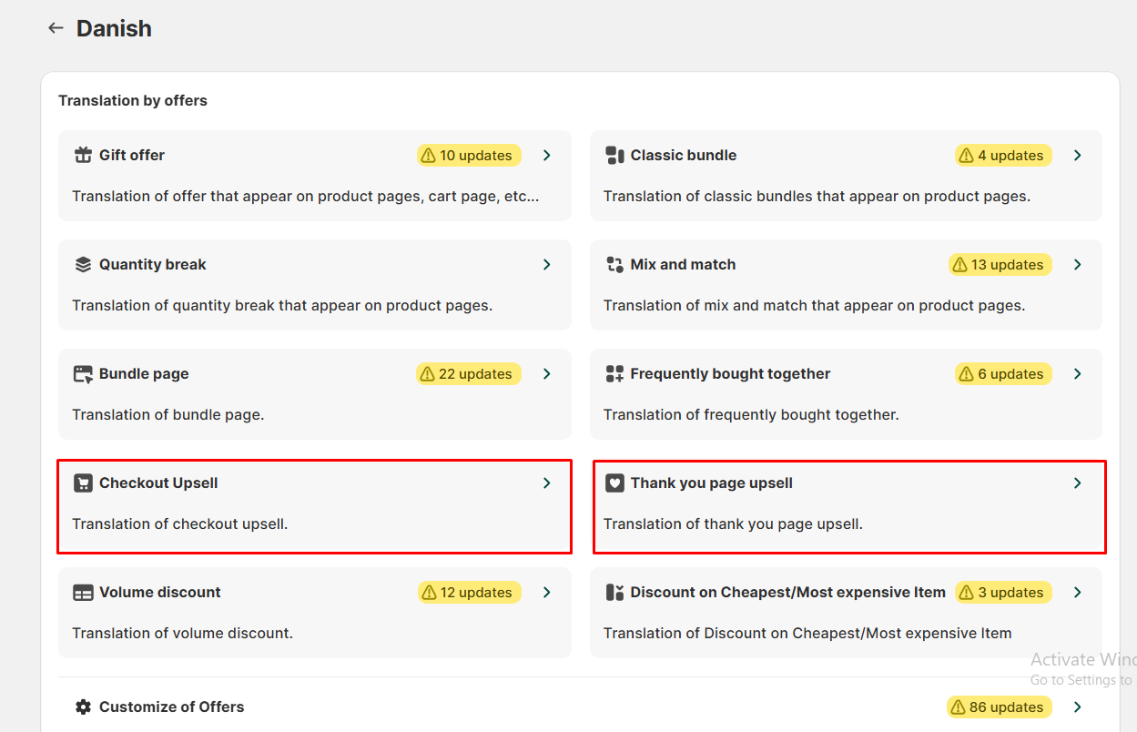 Checkout and Thank You Page Upsell features in BOGOS now support translation, presenting appropriate upsell content in your customers' language at critical conversion moments.