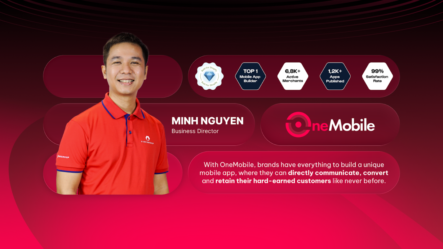 the BOGOS team interviewed Minh Nguyen, Director of OneMobile, a leading Shopify mobile app builder trusted by 6,800+ world-class brands with 1,200+ mobile apps successfully published