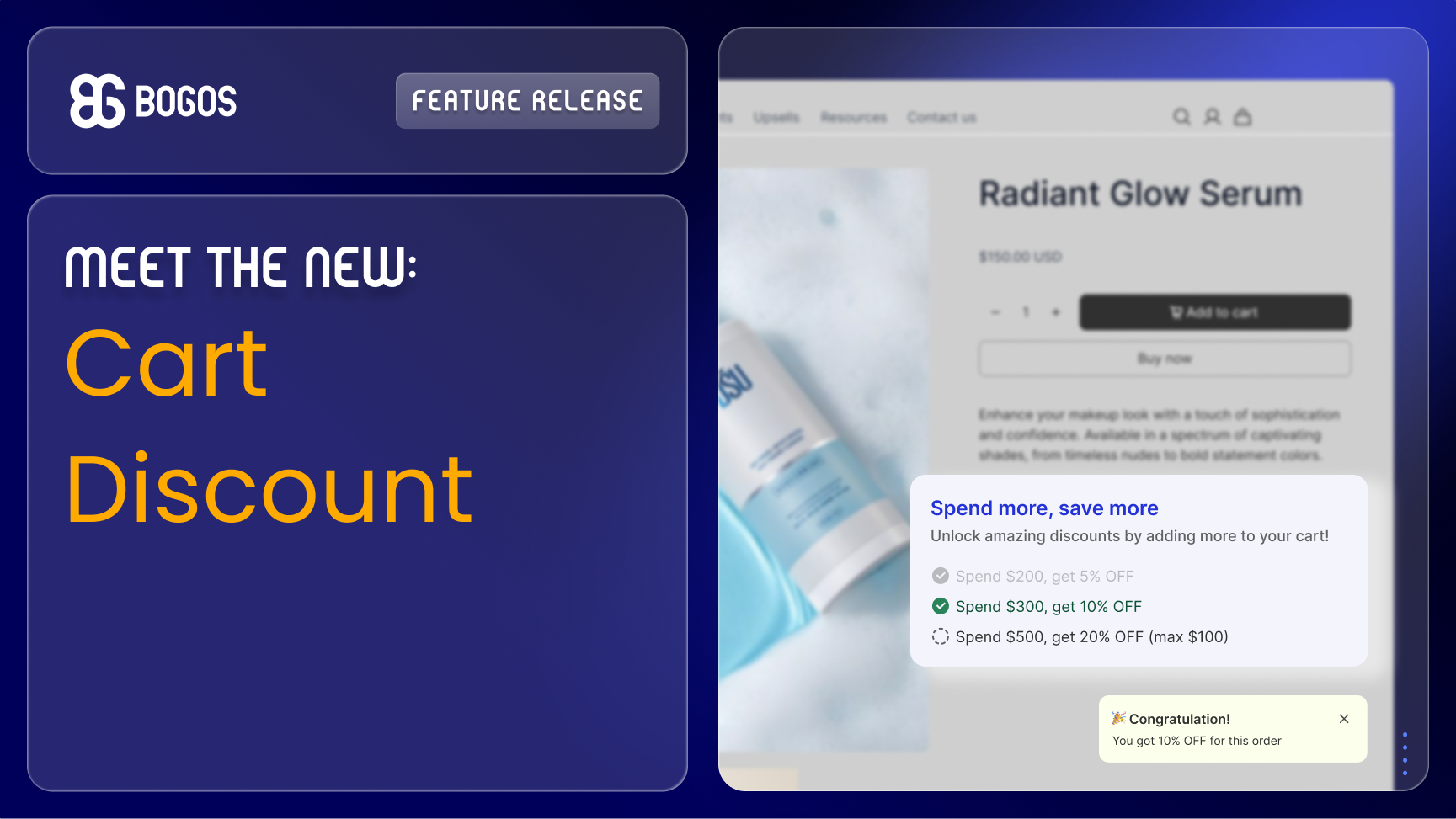 New BOGOS Feature: Cart Discount, A Smarter Way to Reward Bigger Carts