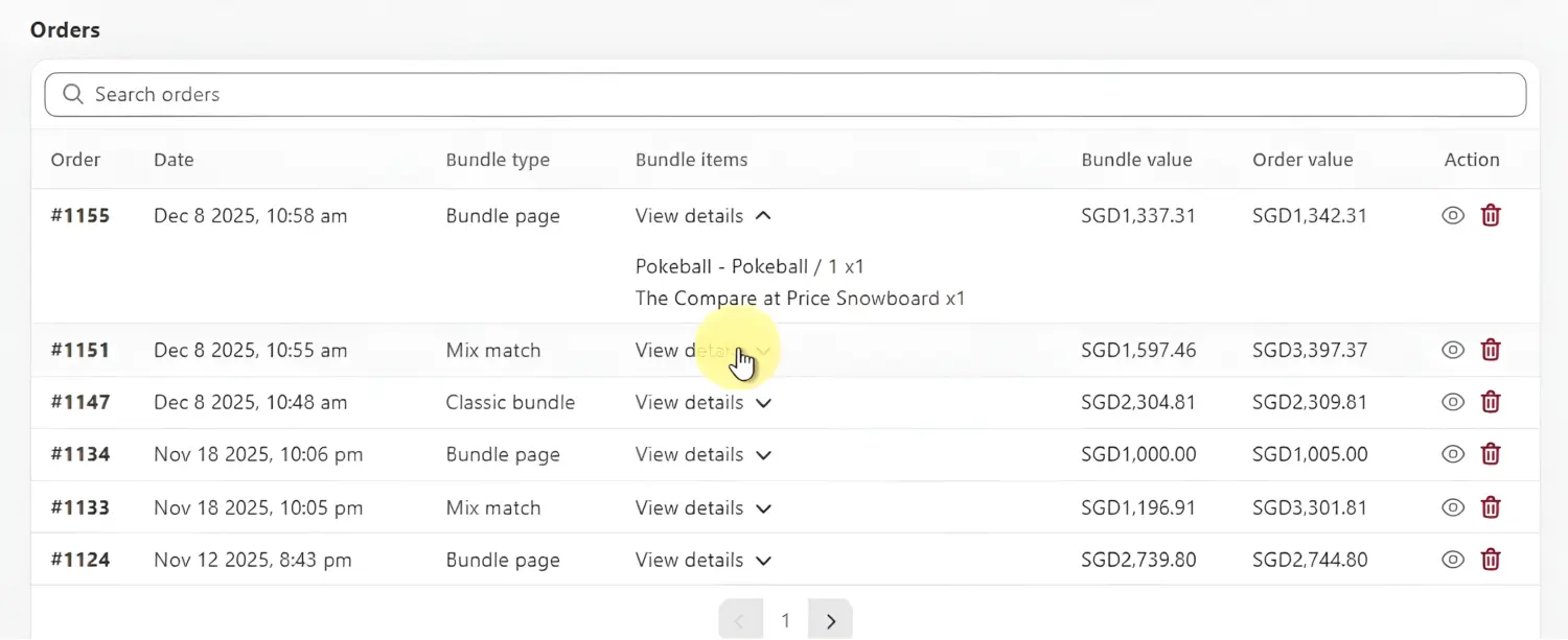 Bogos Bundle Order List Performance Tracking