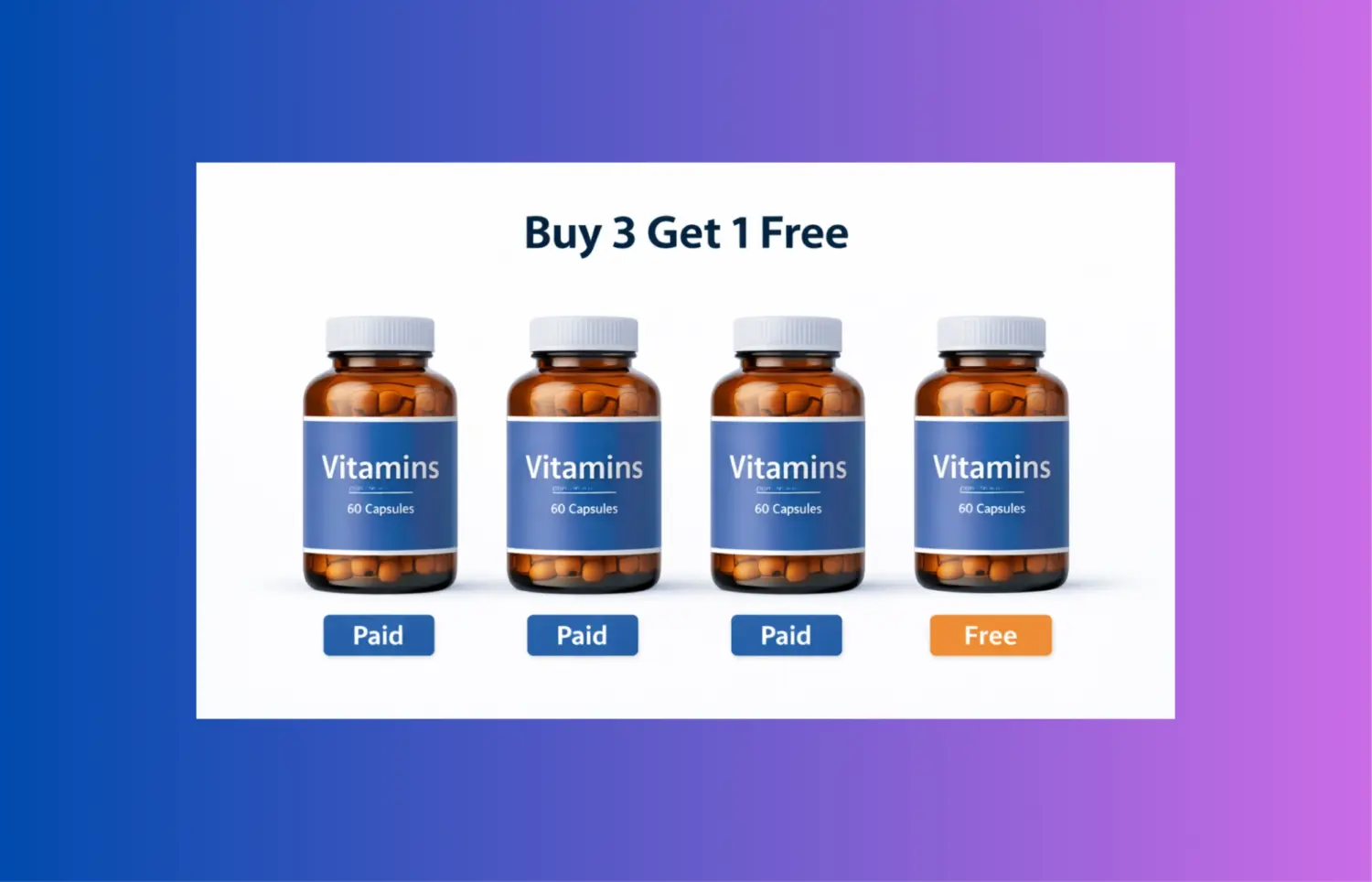 Buy Three Get One Free Vitamins Bulk Promotion