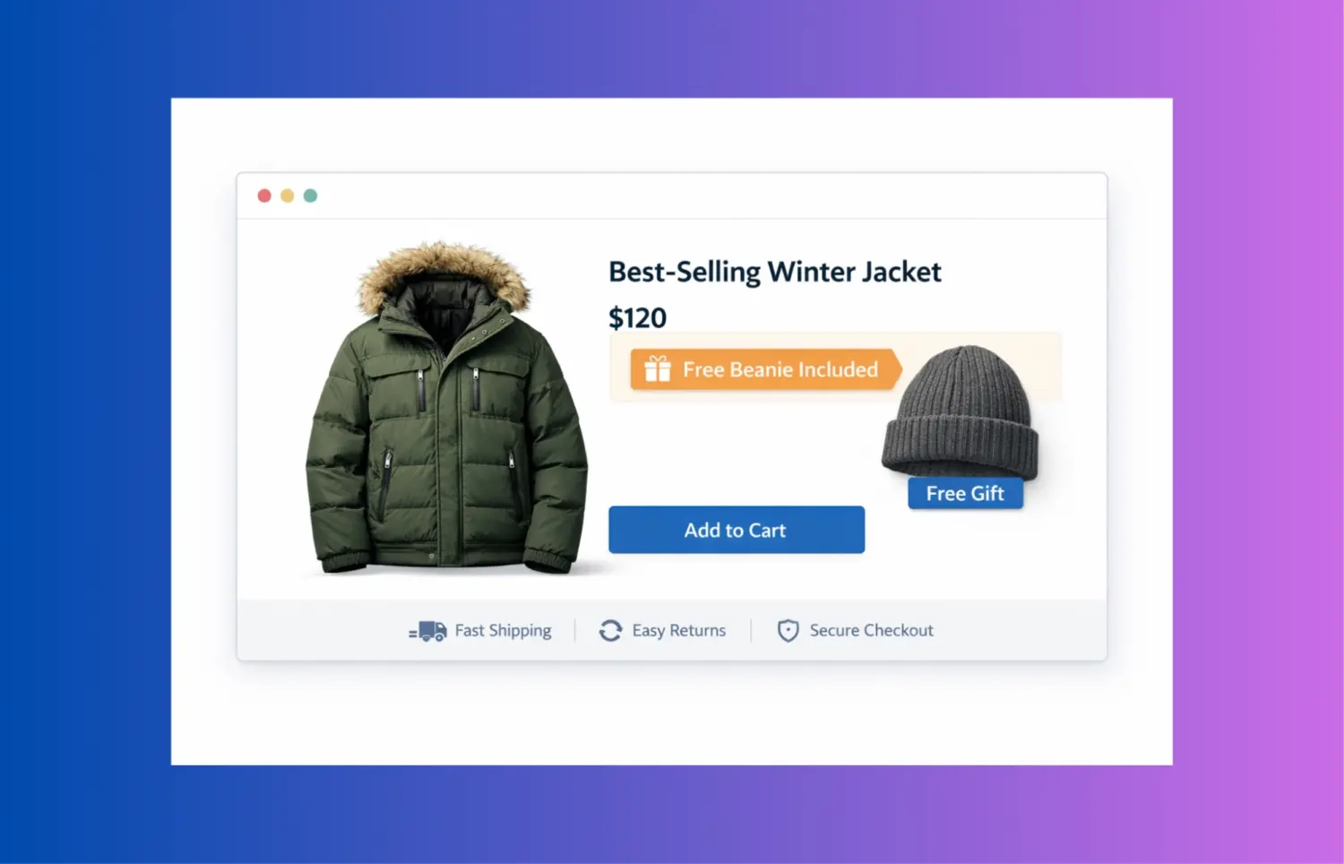 Free Beanie Gift With Winter Jacket Purchase