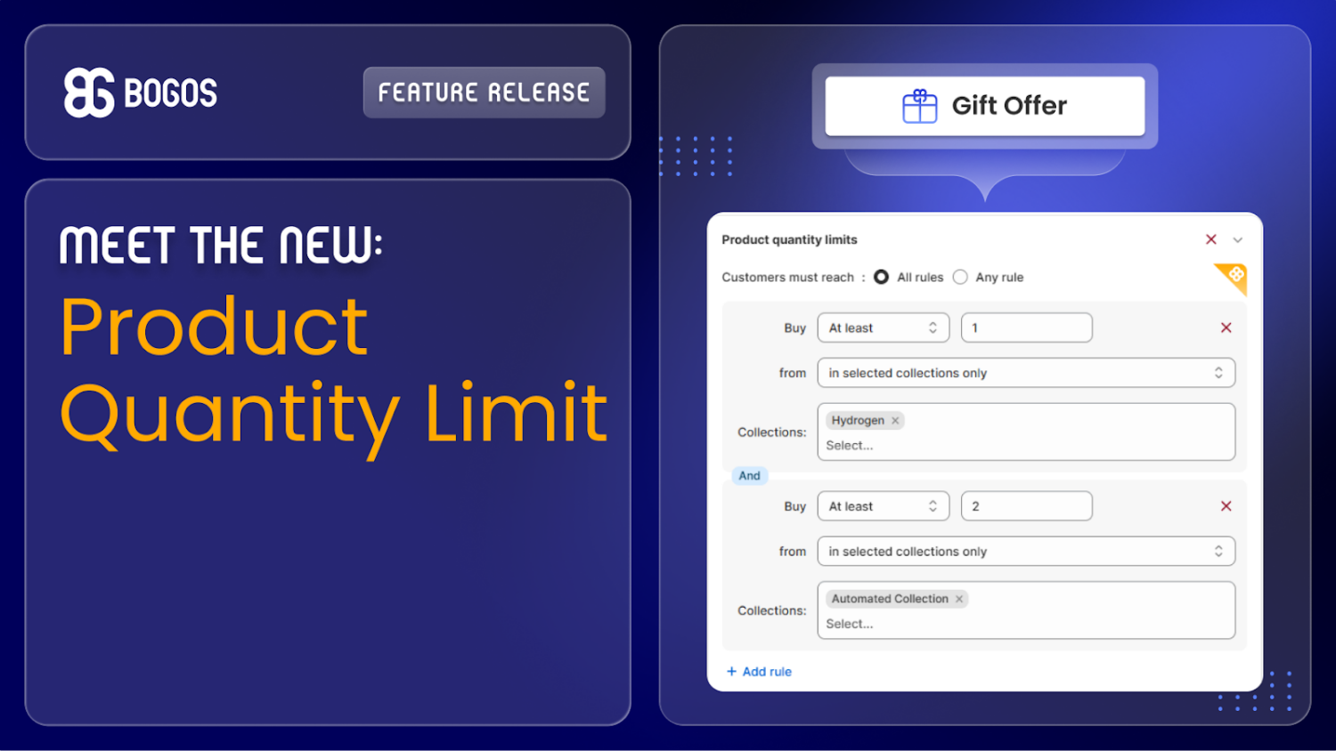 Product Quantity Limit feature: Add extra product quantity rules to your Gift With Purchase campaigns