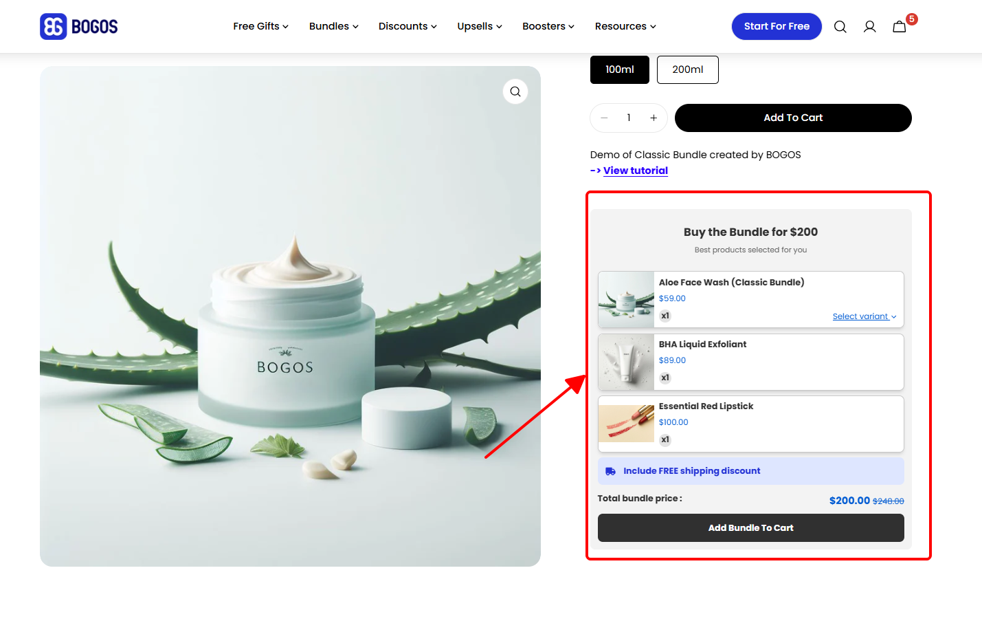 fixed bundle widget on product page