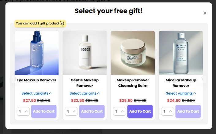 Notify customers about the free gift they will receive
