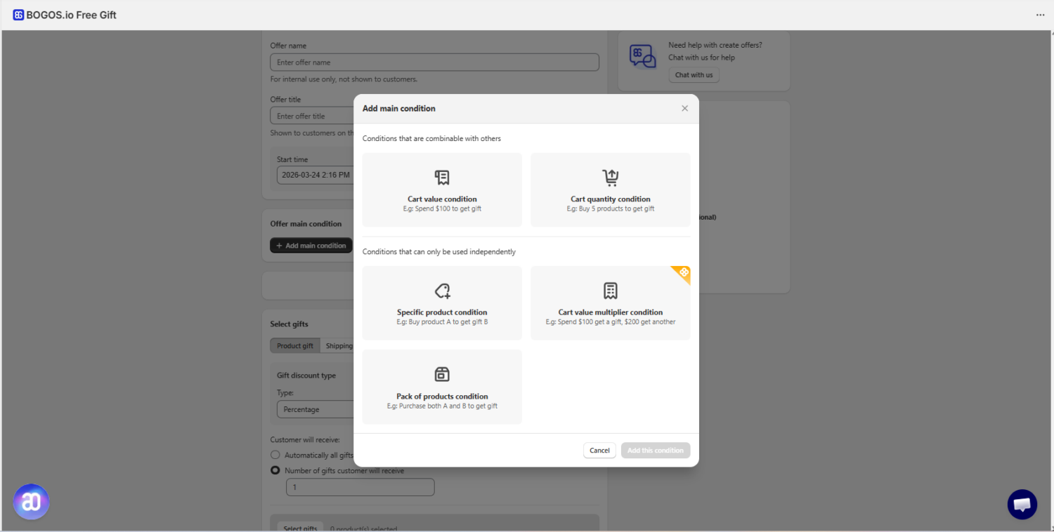 Set trigger condition