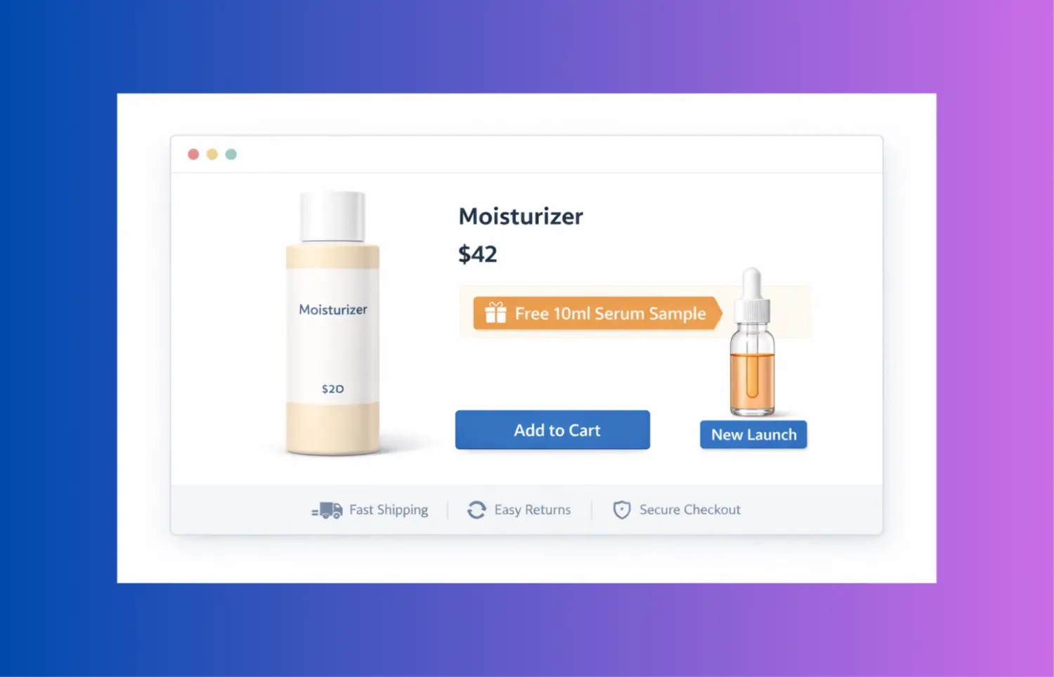 Moisturizer Purchase Includes Free Serum Sample Trial