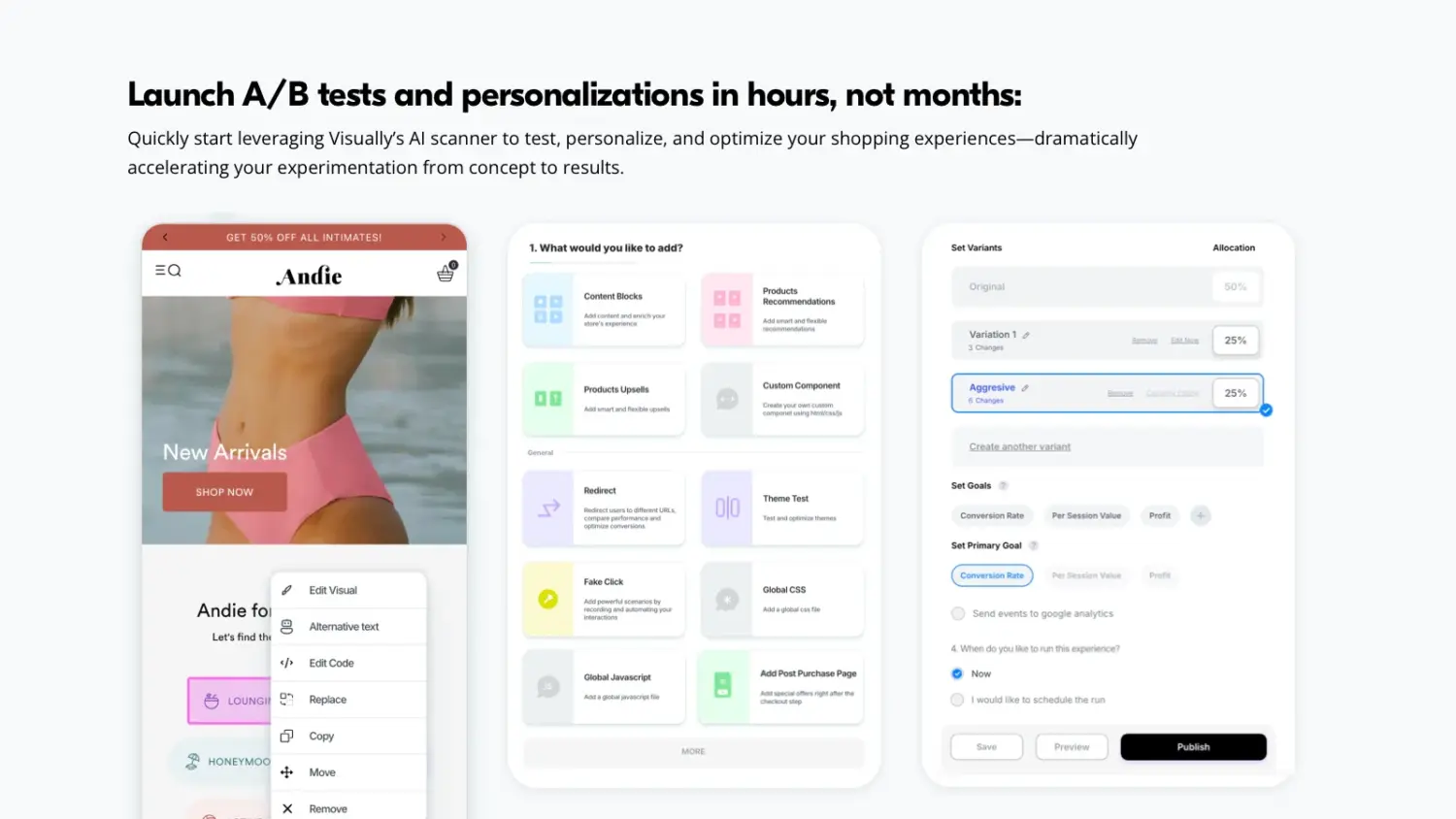 Visually Ab Testing Tool Interface For Experiments