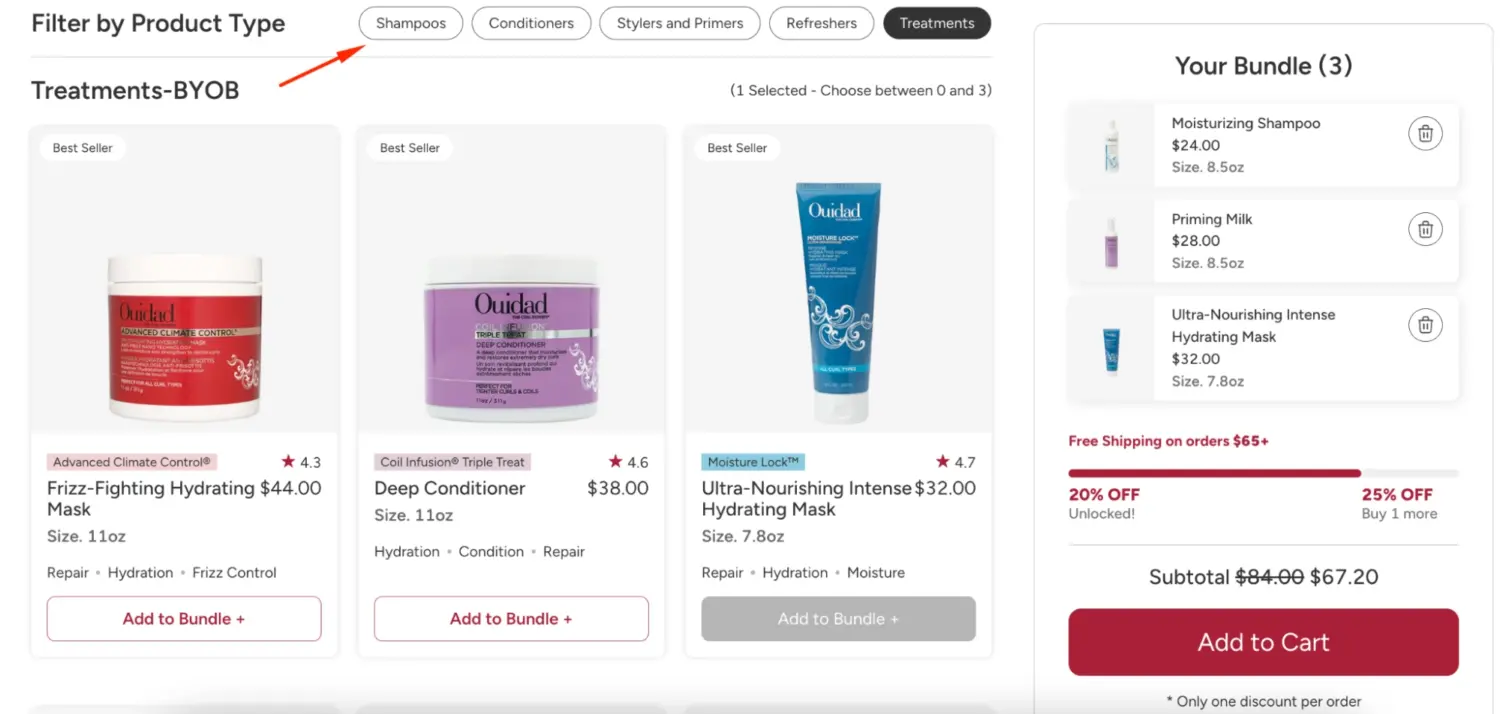 Mix And Match Bundle Page With Category Filters And Progress Based Discounts Motivating Users To Add More Items