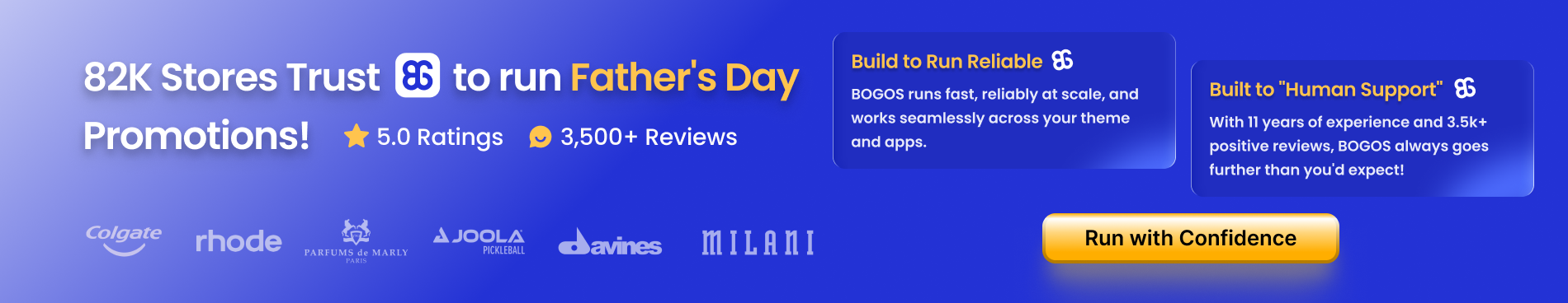 BOGOS, most trusted app to run Father's Day Sales Promotions on Shopify!