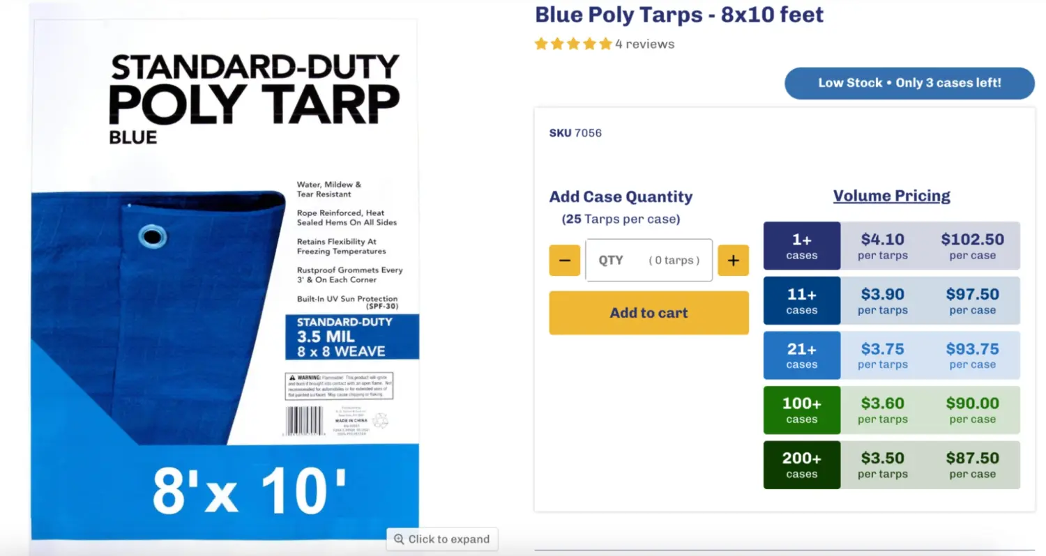 Blue Poly Tarps Wholesale Pricing By Case Quantity