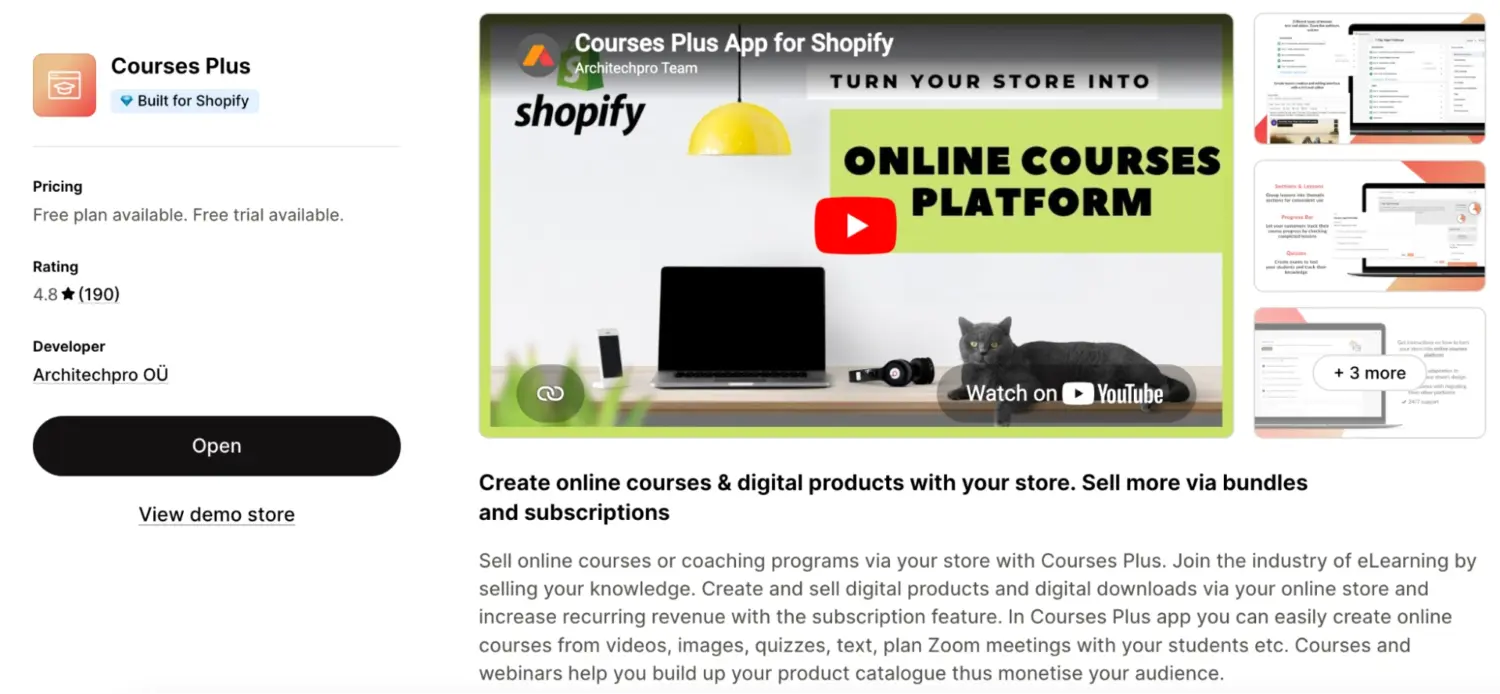 Courses Plus Online Course Platform For Shopify
