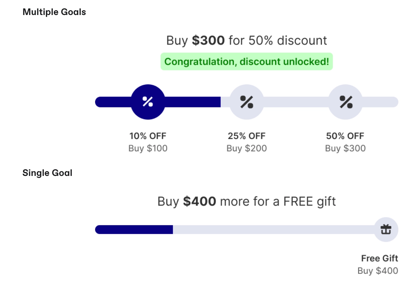 Multi Goal And Single Goal Progress Bar Examples