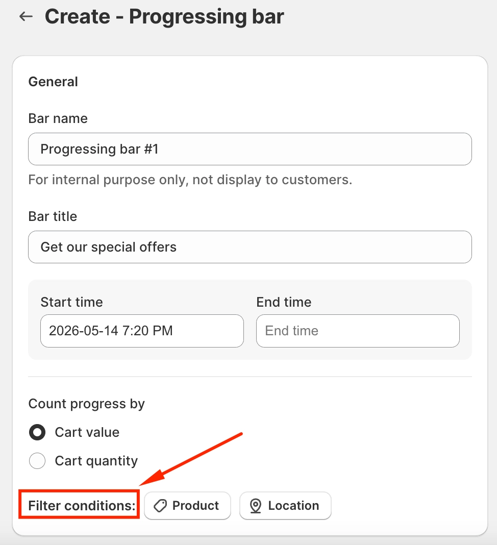 Progress Bar Filter By Product And Location In Bogos App