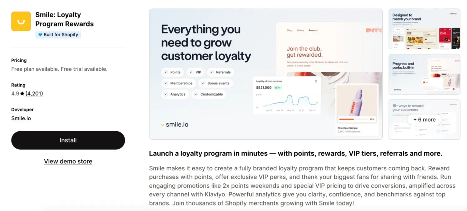 Smile.io Loyalty Tool For Customer Retention