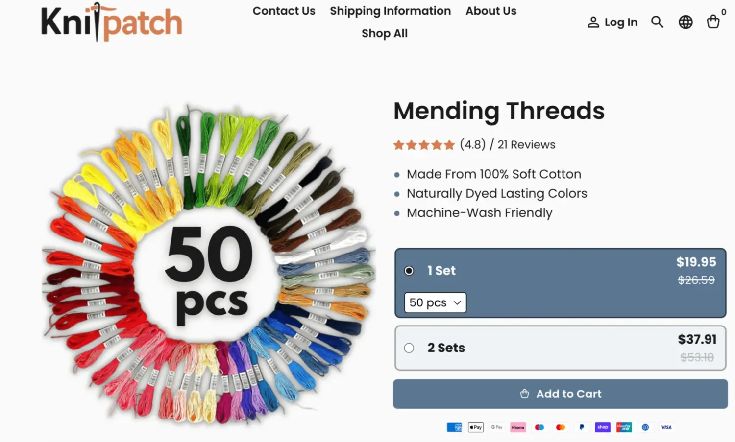 Two Set Fixed Bundle For Assorted Mending Threads