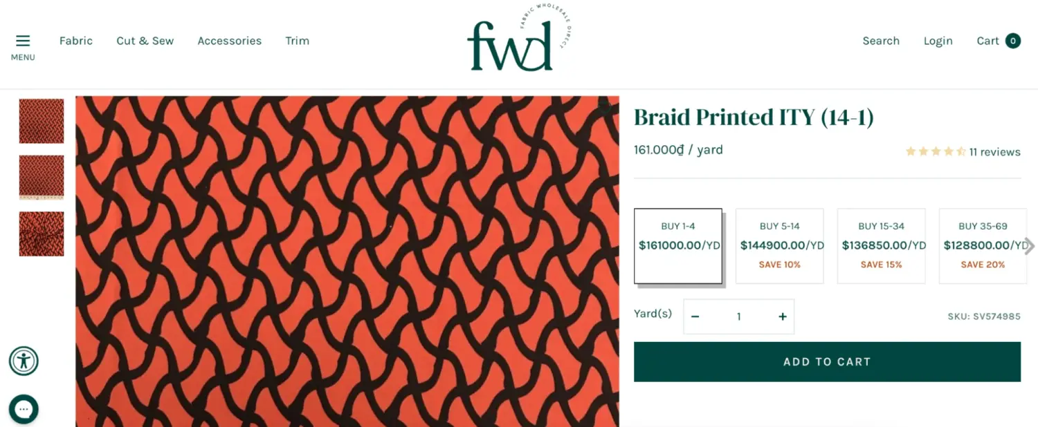 Wholesale Pricing Tiers For Fabric Sold By Yard