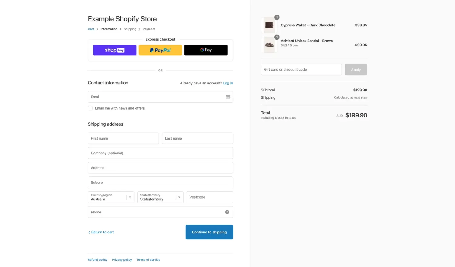 Limit your checkout form with only essential information