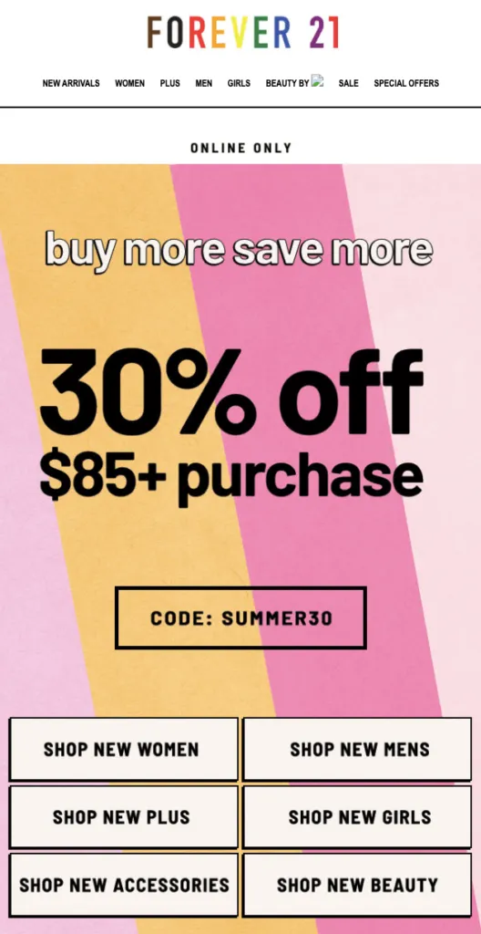 Forever 21 Discount Email 528x1024 1