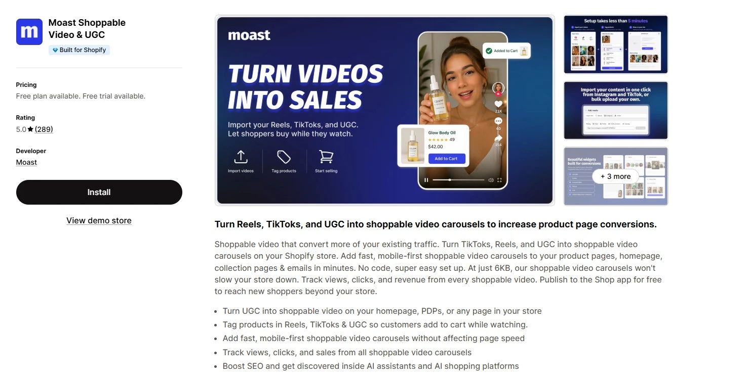Moast Shoppable Video & Ugc