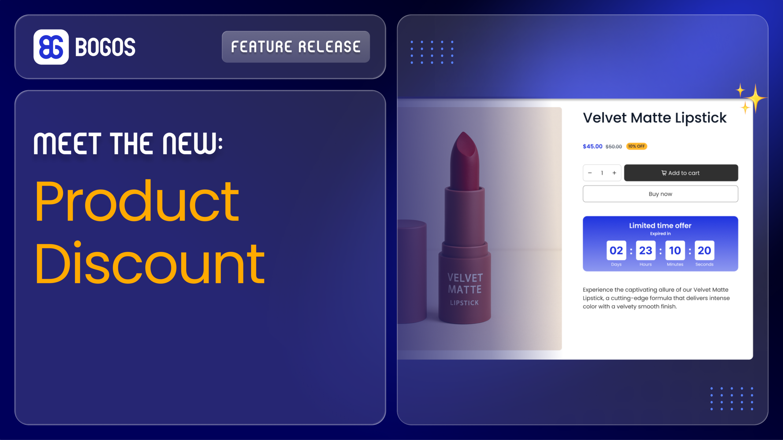 New BOGOS Feature: Product Discount