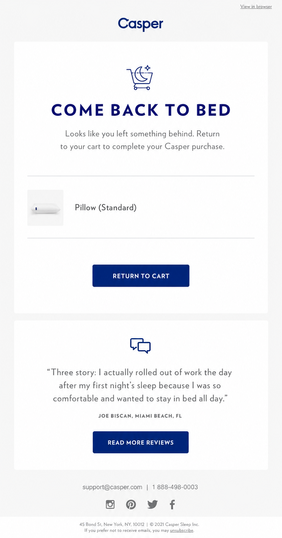 Casper Abandoned Email