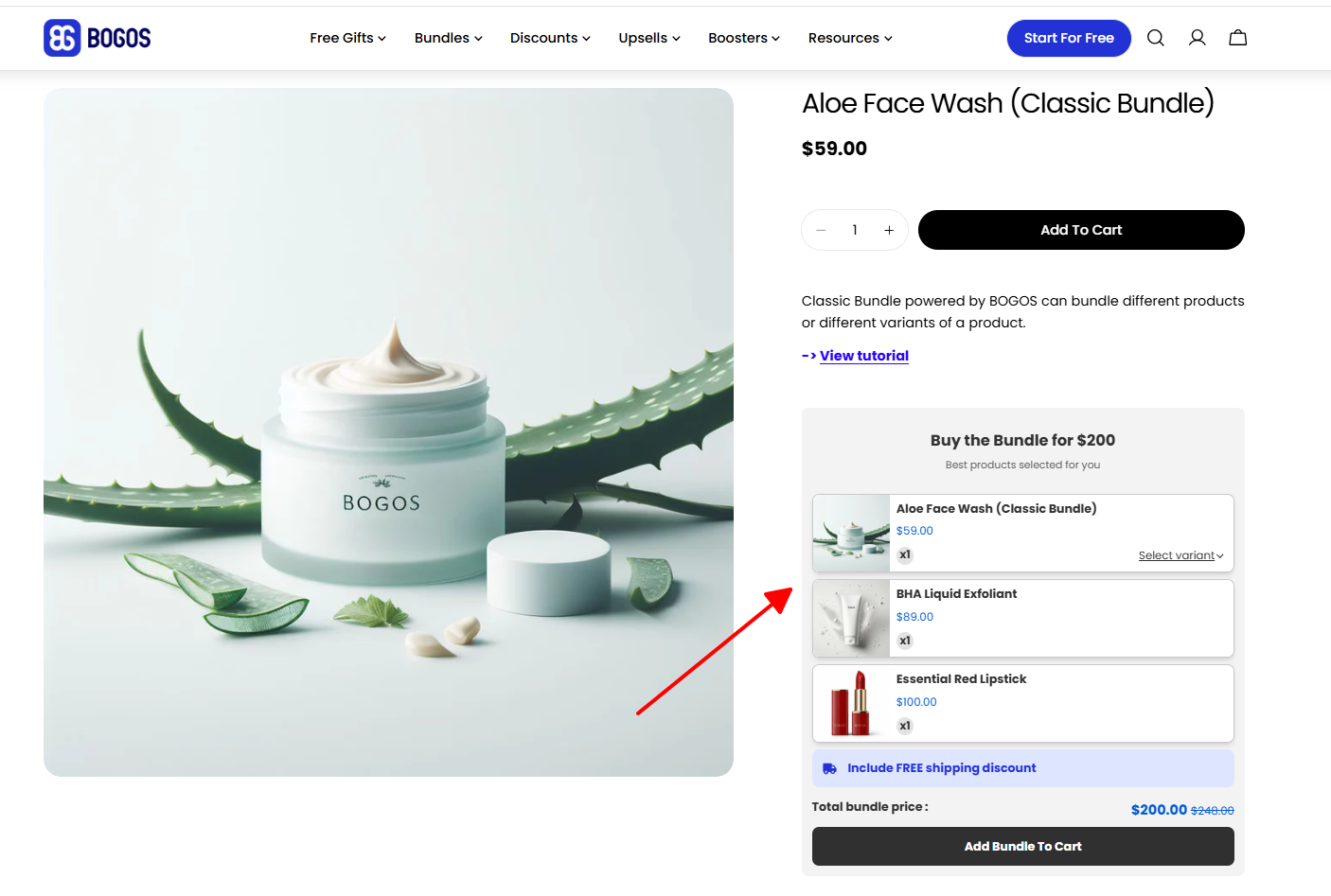 BOGOS Classic Bundle on Product Page