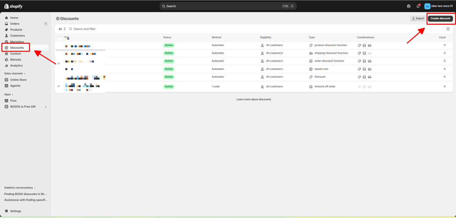 Create discount with Shopify native discount
