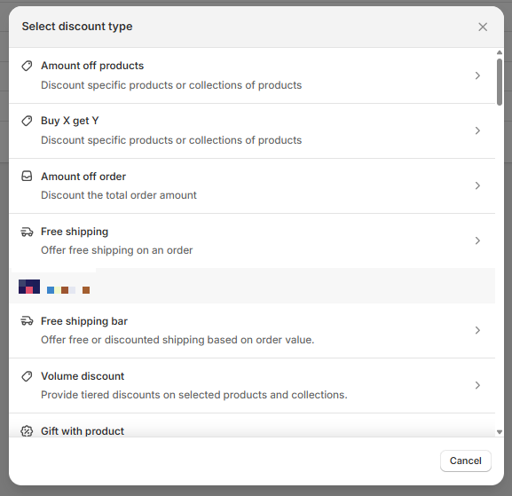 Select discount type

