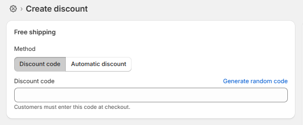 Select "Automatic Discount" method

