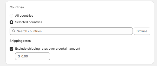 Select the country where you want this discount to apply