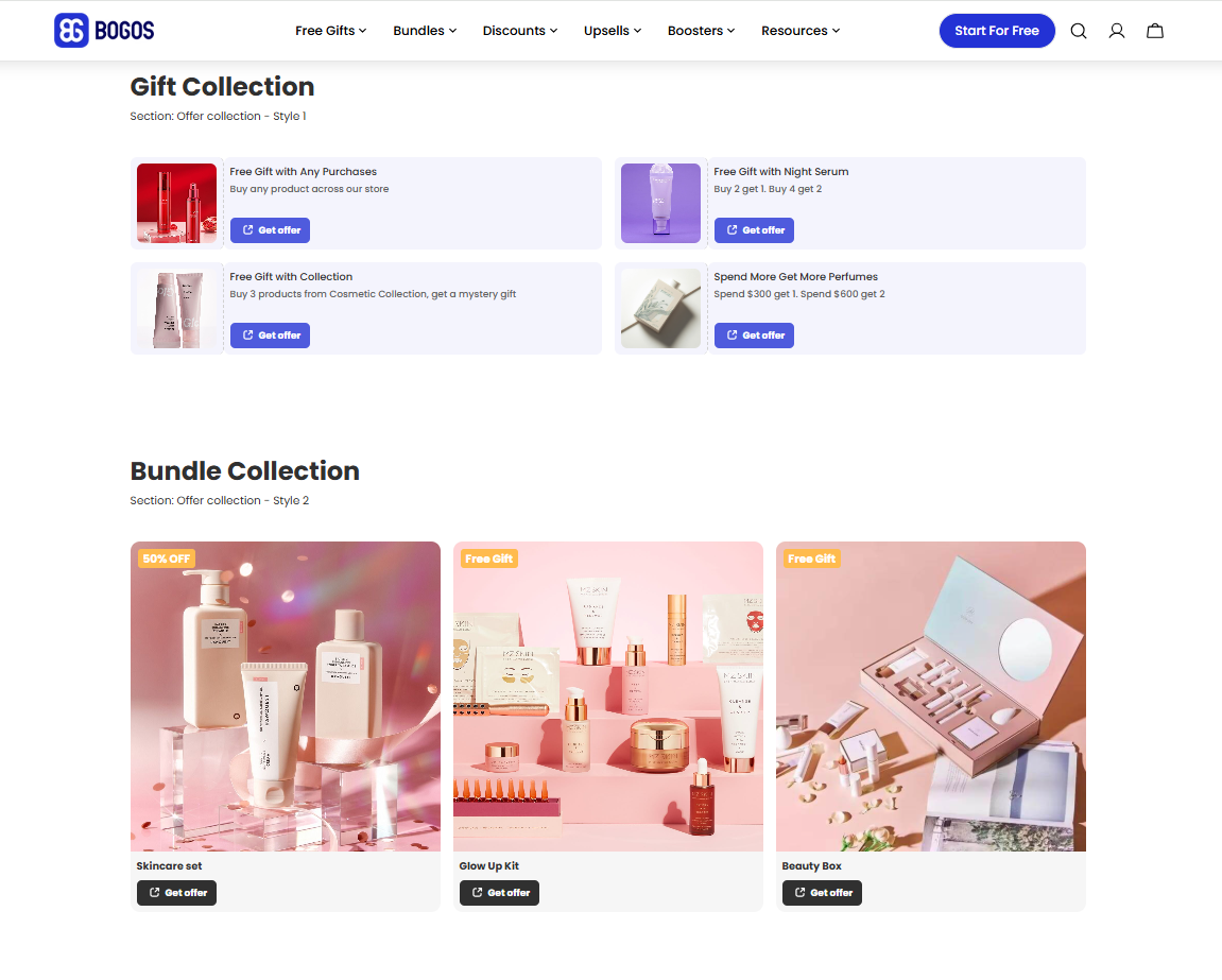 BOGOS offer page