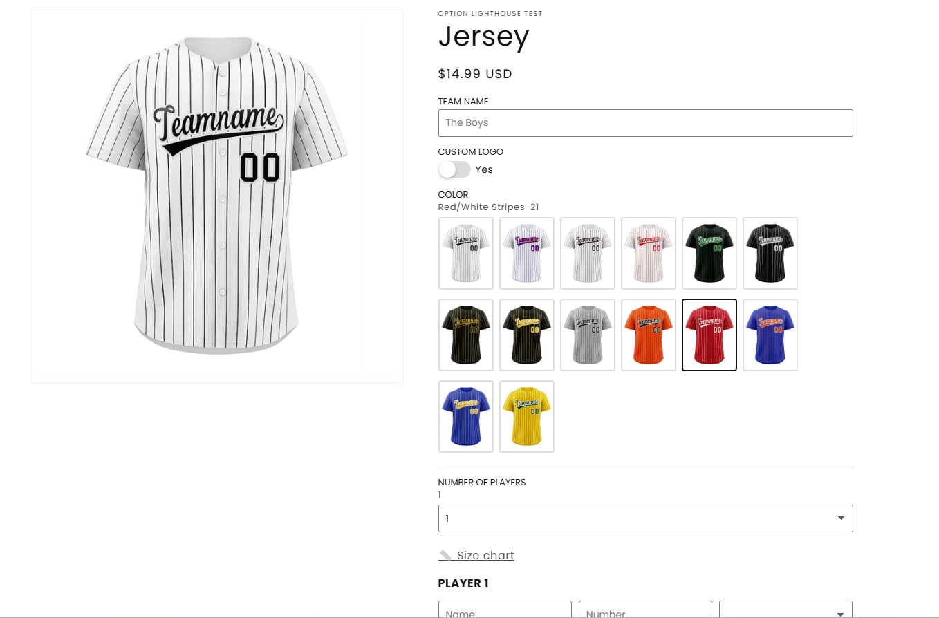 Shopify product customizer