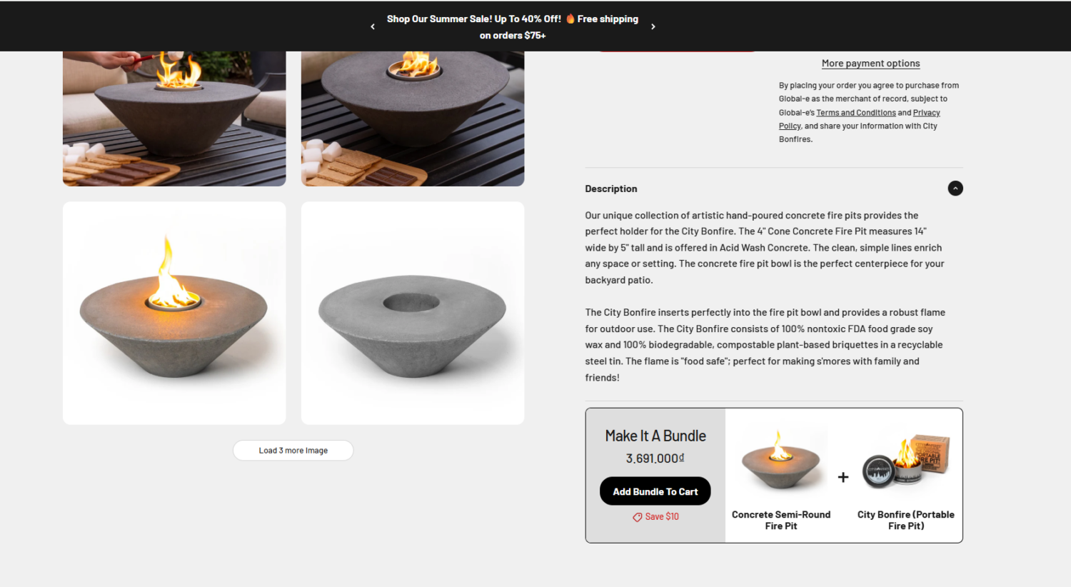City Bonfires product descriptions
