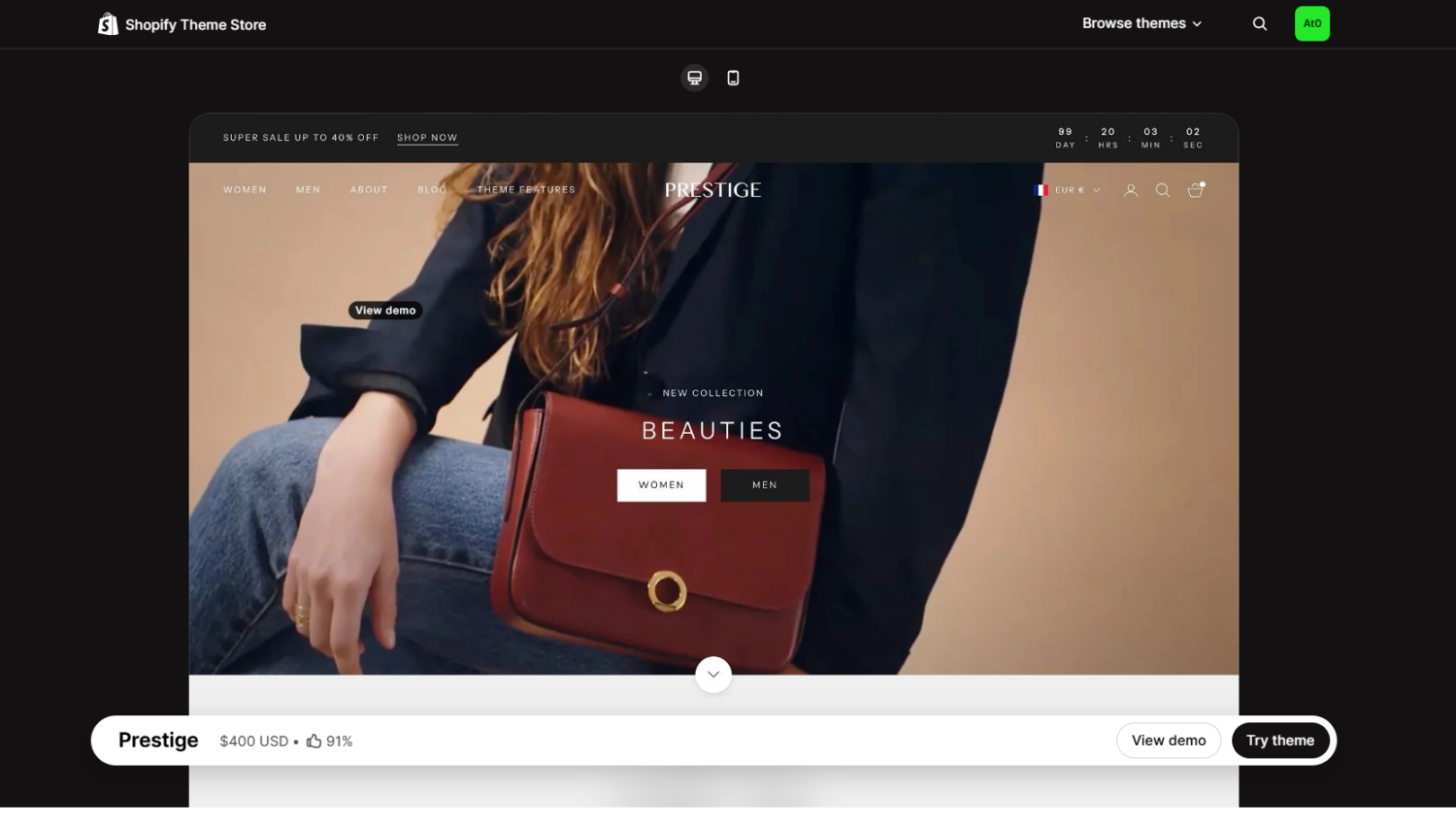 Prestige Shopify theme
