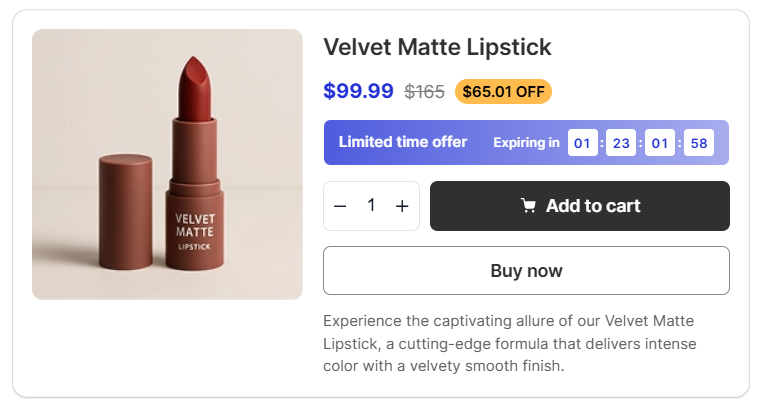 Product Discount with the Bar widget style
