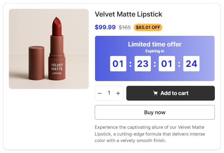 Product Discount with the Banner widget style