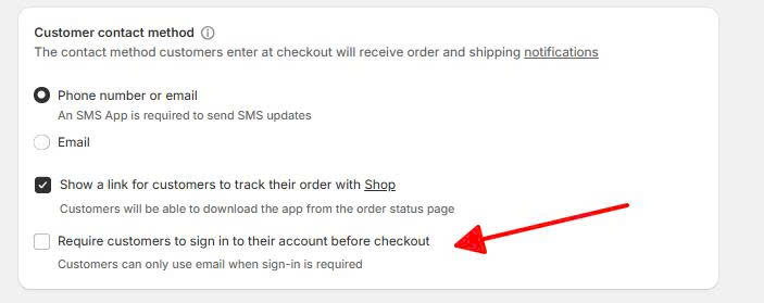 Turn Off Require Customers To Log In To Their Account Before Checkout