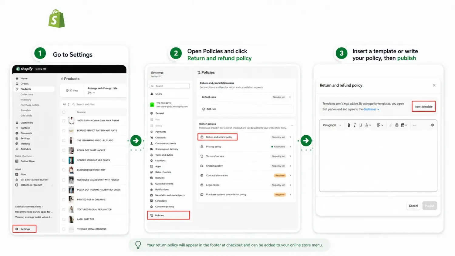 A Guide Showing How To Create A Return Policy Template In Shopify